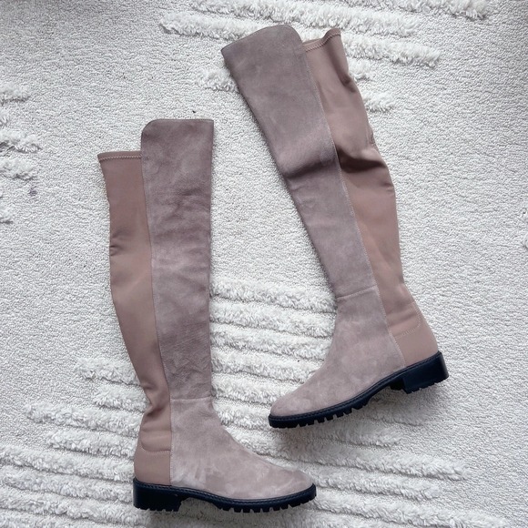 Stuart Weitzman Shoes - Stuart Weitzman City 5050 OTK Over  The Knee Boots Tan Brown Suede US 5.5